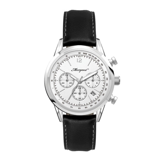 34MM STEEL SILVER CASE, CHRONOGRAPH MVMT, WHITE DI...