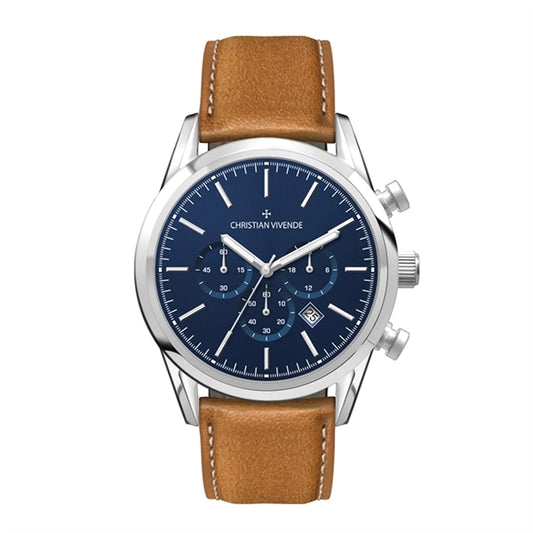 42MM STEEL SILVER CASE, CHRONOGRAPH MVMT, BLUE DIA...
