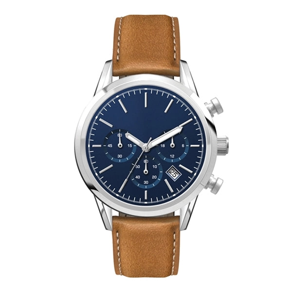 34MM STEEL SILVER CASE, CHRONOGRAPH MVMT, BLUE DIA...