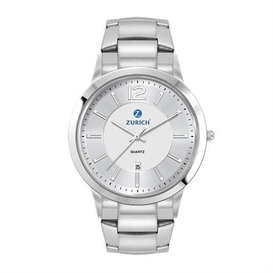 Men's Silver Stainless Steel 3 Hand Men's Silver Stainles...