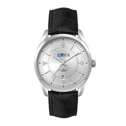 42MM METAL SILVER CASE, 3 HAND MVMT, SILVER DIAL, ...
