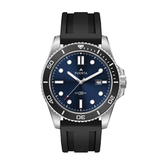 42.5MM STEEL SILVER CASE, 3 HAND MVMT, BLUE DIAL, ...