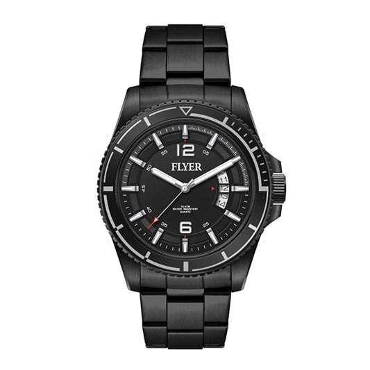 42.5MM STEEL BLACK CASE, 3 HAND MVMT, BLACK DIAL, ...