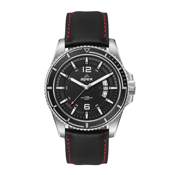 42.5MM STEEL SILVER CASE, 3 HAND MVMT, BLACK DIAL,...