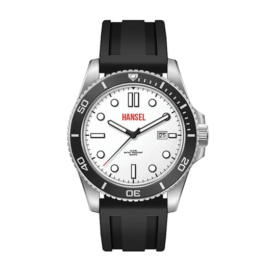 42.5MM STEEL SILVER CASE, 3 HAND MVMT, WHITE DIAL,...