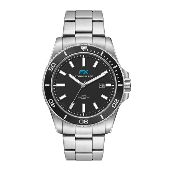 42.5MM STEEL SILVER CASE, 3 HAND MVMT, BLACK DIAL,...