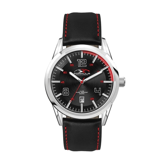 42MM STEEL SILVER CASE, 3 HAND MVMT, BLACK DIAL, D...