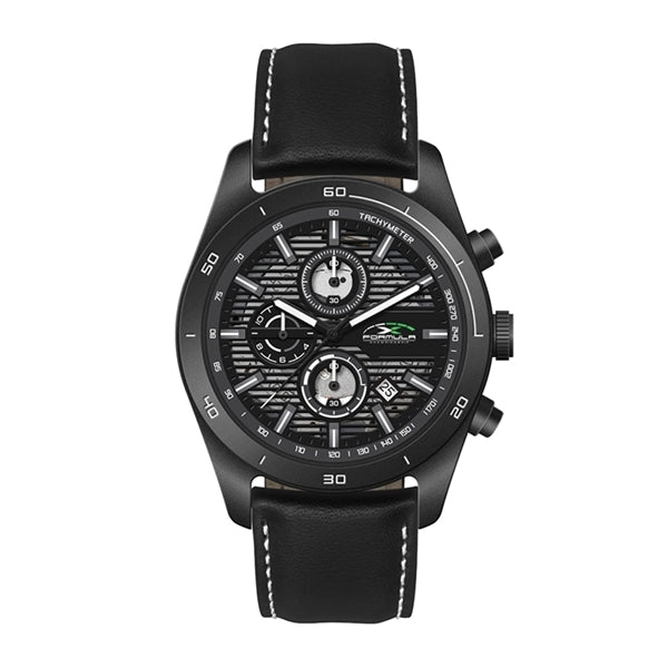 42MM STEEL BLACK CASE, CHRONOGRAPH MVMT, BLACK DIA...