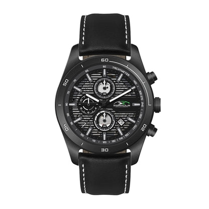 42MM STEEL BLACK CASE, CHRONOGRAPH MVMT, BLACK DIA...