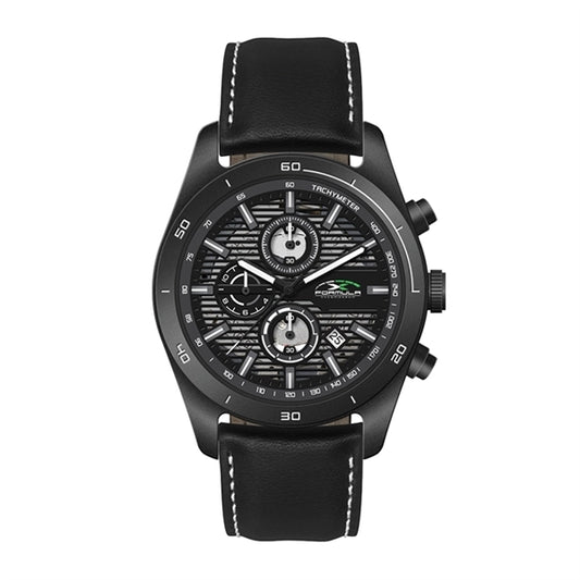42MM STEEL BLACK CASE, CHRONOGRAPH MVMT, BLACK DIA...