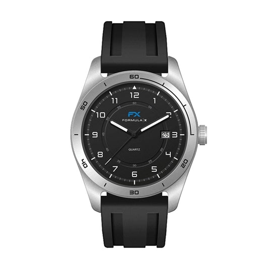 42MM STEEL MATTE SILVER CASE, 3 HAND MVMT, BLACK D...