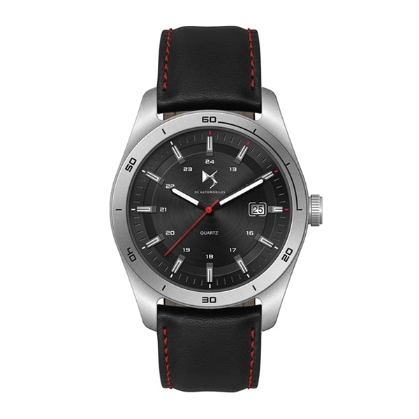 42MM STEEL MATTE SILVER CASE, 3 HAND MVMT, BLACK D...