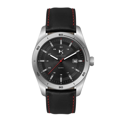 42MM STEEL MATTE SILVER CASE, 3 HAND MVMT, BLACK D...