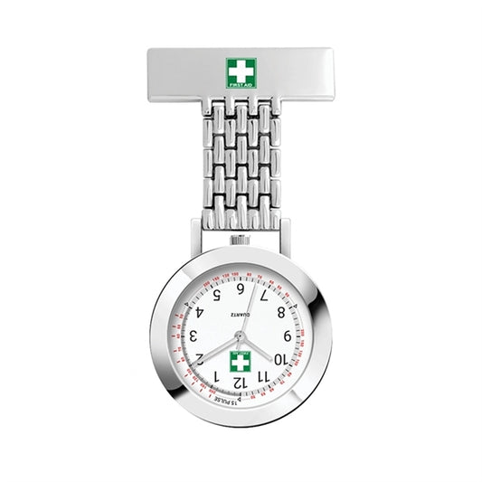 33MM METAL SILVER CASE, NURSE WATCH, 3 HAND MVMT, ...