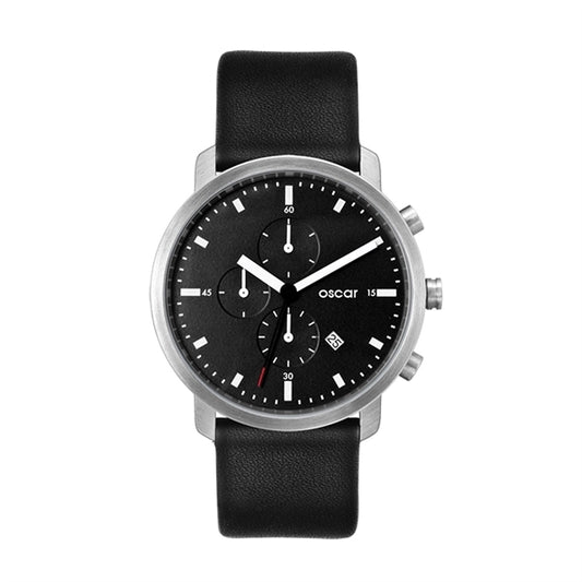 44MM STEEL MATTE SILVER CASE, CHRONOGRAPH MVMT, BL...