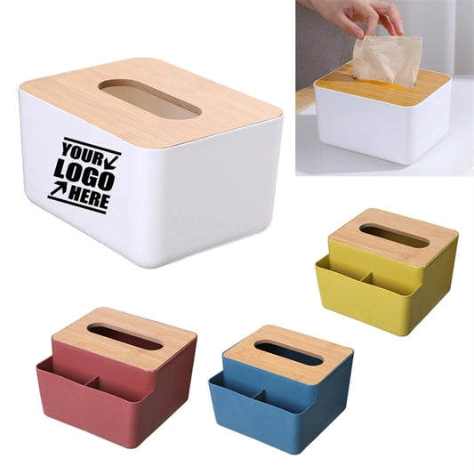 Tissue Box With Wooden Lid