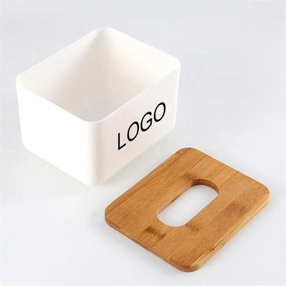 Tissue Box With Wooden Lid