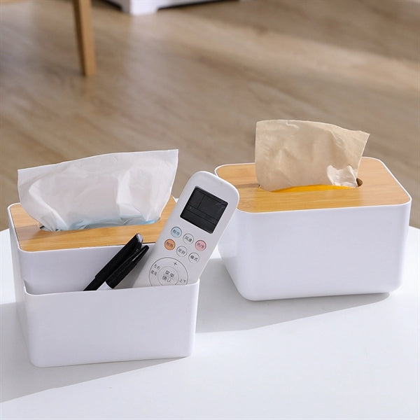 Tissue Box With Wooden Lid