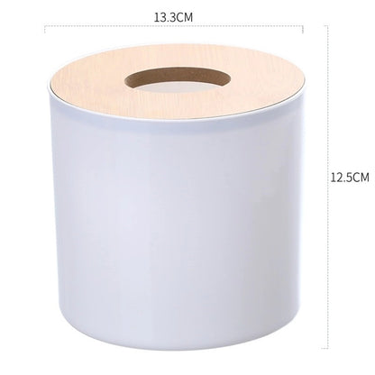 Tissue Box With Wooden Lid