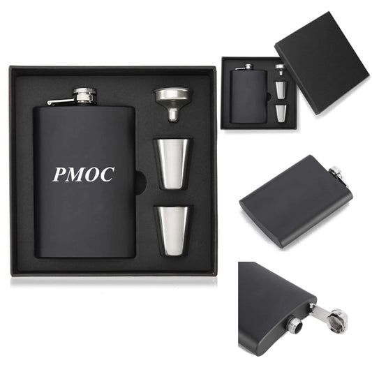 8 Oz Pocket Hip Flask With 2 Cups And Funnel