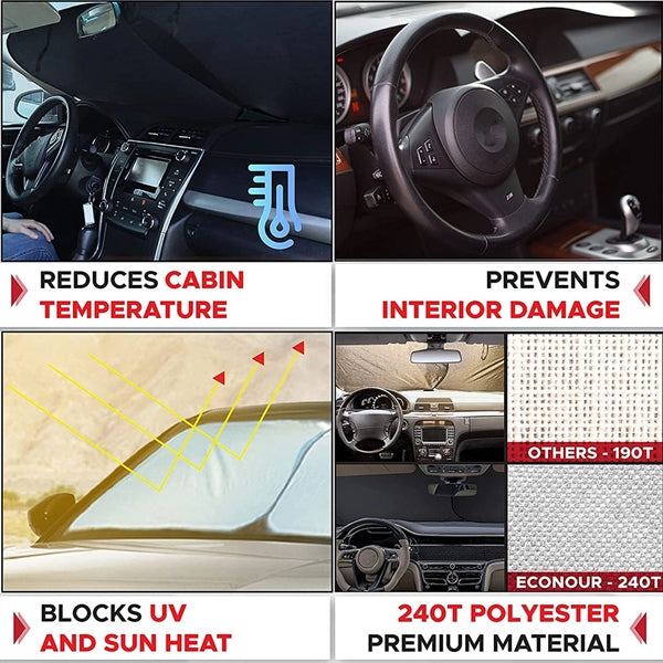 Car Windshield Sunshade 2-Pieces
