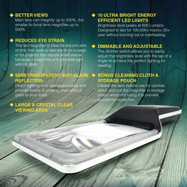 Led Light Portable Magnifying Glass