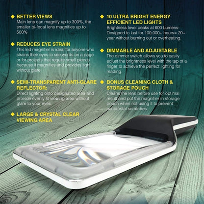Led Light Portable Magnifying Glass