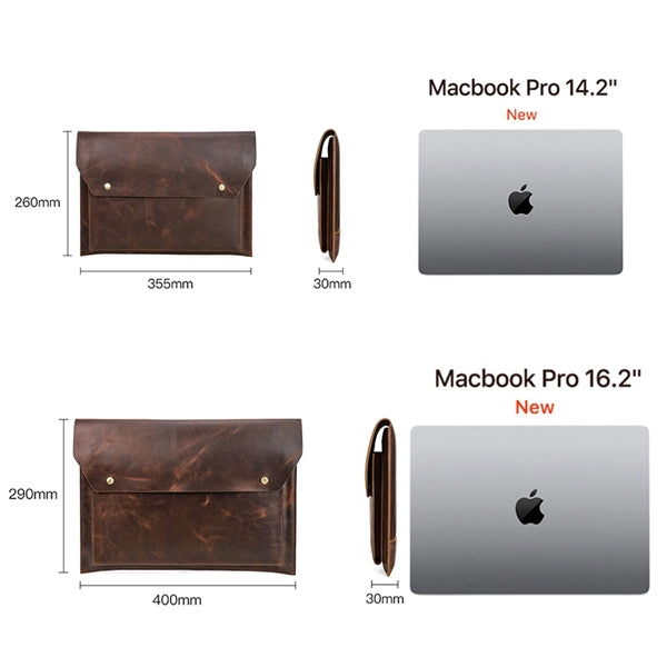 Travel Genuine Leather 14 inch Laptop Case Sleeve