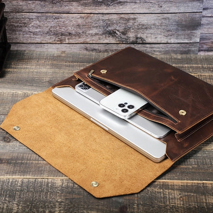 Travel Genuine Leather 14 inch Laptop Case Sleeve