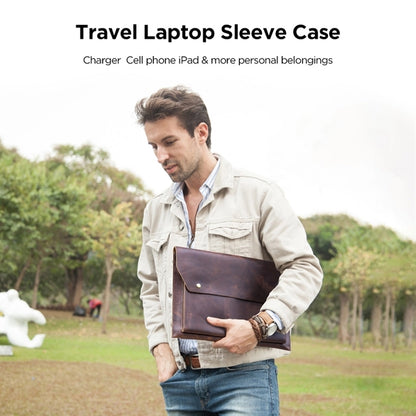 Travel Genuine Leather 14 inch Laptop Case Sleeve