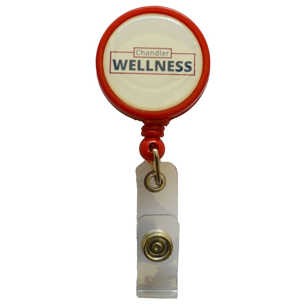 Large Retractable Round Badge Reel w/ Belt Clip
