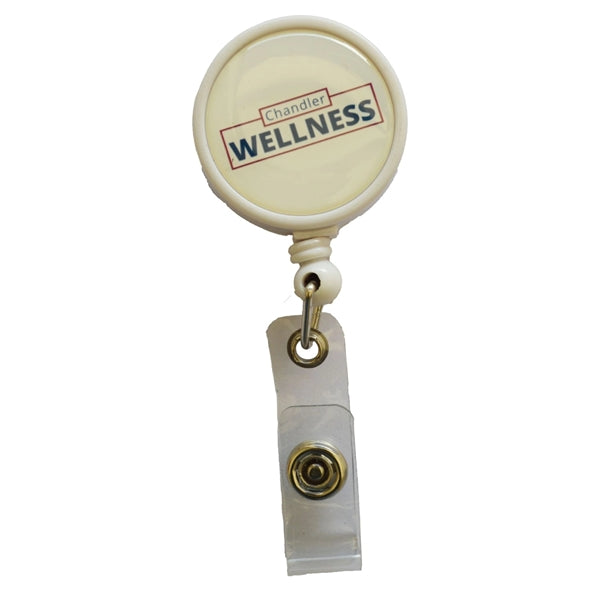 Large Retractable Round Badge Reel w/ Belt Clip