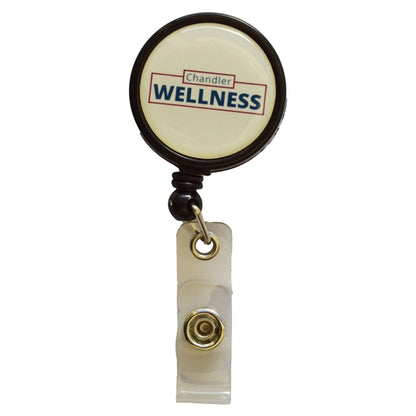 Large Retractable Round Badge Reel w/ Belt Clip