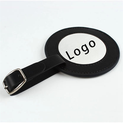 Round Leather Golf Luggage Tag Suitcase Travel Id Label