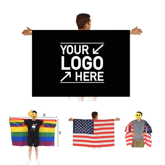 3' X 5' Wearable Spirit Body Flag Cape With Sleeves
