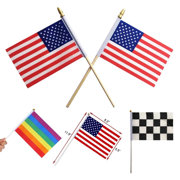 5X8 Inch Full Color Hand Held Stick Flag