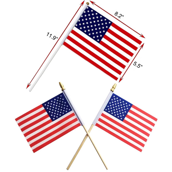 5X8 Inch Full Color Hand Held Stick Flag