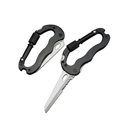 5 In 1 Foldable Multi-Tool Carabiner Pocket Knife