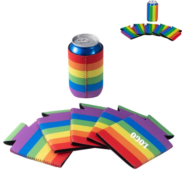 Neoprene Rainbow Can Cooler Sleeve