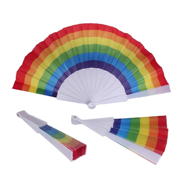 Rainbow Hand Folding Fan