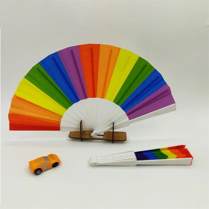 Rainbow Hand Folding Fan