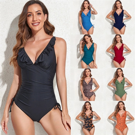 Women'S V Neck One Piece Swimsuit