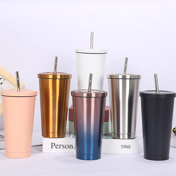 17Oz Vacuum Tumbler With Straw