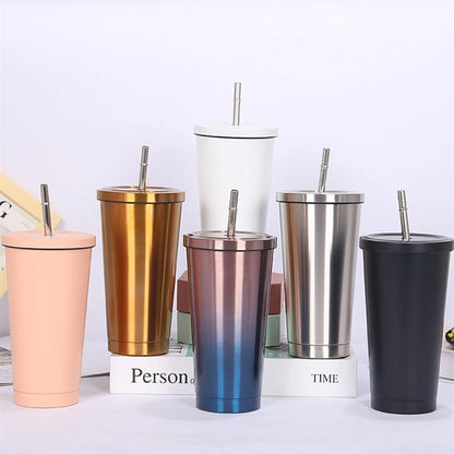 17Oz Vacuum Tumbler With Straw