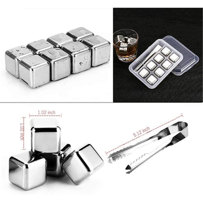 Stainless Steel Whiskey Ice Stone Set