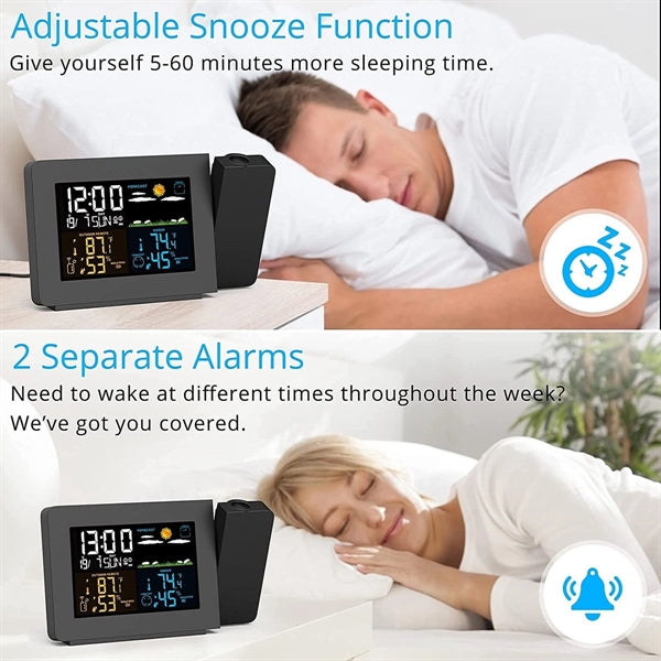 Projection Alarm Clock With Digital Weather Station