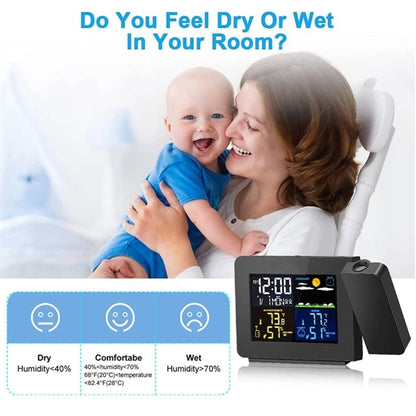 Projection Alarm Clock With Digital Weather Station
