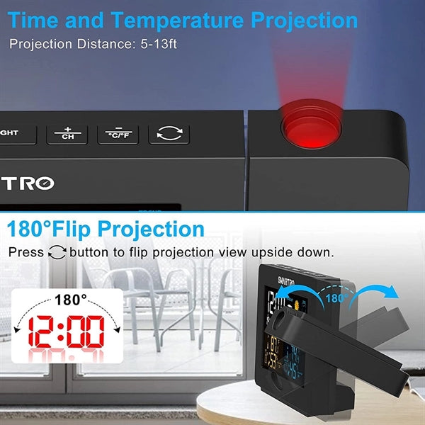 Projection Alarm Clock With Digital Weather Station
