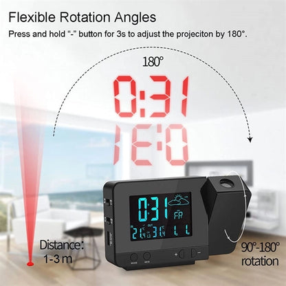 Digital Projection Alarm Clock With Weather Station