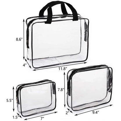 3pcs Transparent Toiletry Bag